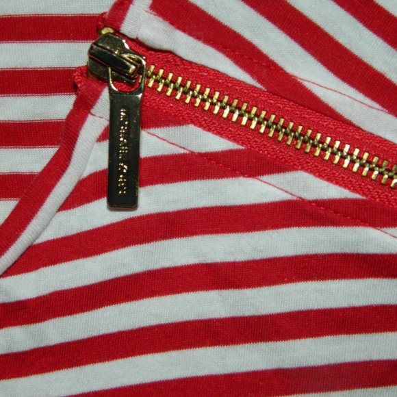 Michael Kors Red and White Sleeveless Top L  (DD-41) - Picture 2 of 4
